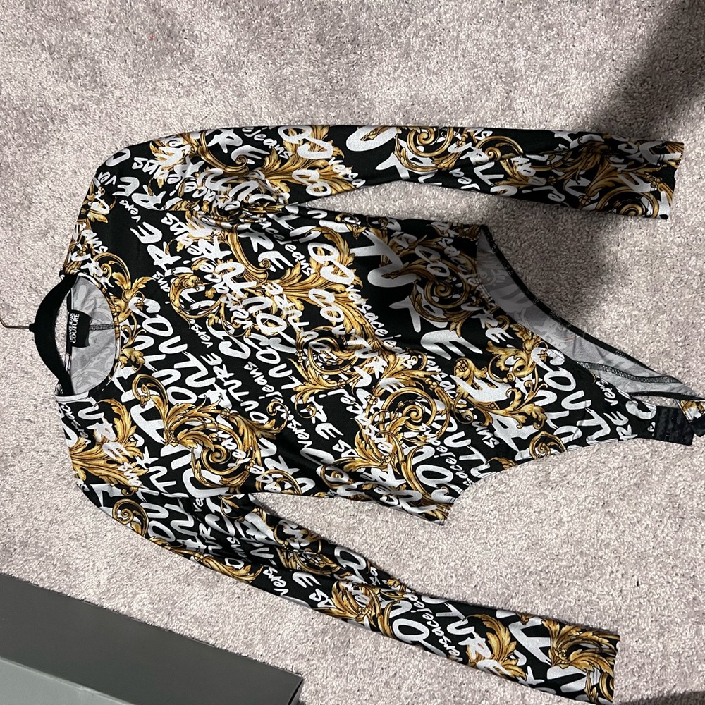 Versace Jeans Collection Black and Gold Bodysuit